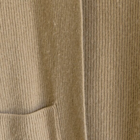 Gentle Herd Cardigan Cashmere Tan Beige Neutral Open Front Long Sleeve Sweater - Picture 4 of 8